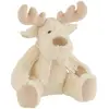 Peluche - J-LINE - Renne Assis Prancer - Blanc & Beige - Douce & Réconfortante