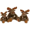 Peluche - J-LINE - Renne Assis Prancer - Douce & Réconfortante - Marron - 32cm