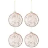 J-Line Boite De 4 Boule De Noel Branches Verre Rose Clair Large TU