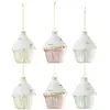 J-Line Lot de 6 Sujets de Noël "Cake" 10cm Multicolore