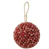 J-Line Boule Suspension Baies Paillettes Plastique Rouge Large TU