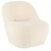 Fauteuil Design Bouclette "Teddy" 88cm Blanc