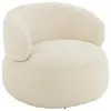 Fauteuil pivotant rond en bouclette Beige 85x82x73 cm
