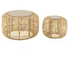 Lot de 2 tables basses gigognes africa 80cm naturel