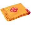 Plaid fleur en coton levi 130x180cm orange