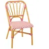 Chaise en rotin danial 85cm rose & naturel