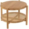Table basse bois double plateau en teck Naturel 68x68x46 cm