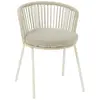 Chaise extérieure design en acier et corde 56x57x75 cm