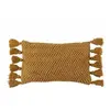 Paris Prix Coussin Déco à Pompons Floche 30x60cm Ocre
