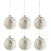 Jolipa Lot de 6 boules de noël motif marbre blanc et argent