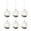 J-Line Boite De 6 Boules De Noel Coeur Strass Argent Etoiles Verre Transparent Small TU