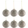 Jolipa lot de 6 Boules de noël velours gris et or en verre