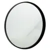 J-LINE Miroir Mural Rond Design Bord Métal 60cm Noir