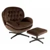 J-Line Siege Relax + Repose-Pieds Metal/Textile Maron Fonce TU