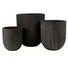J-Line Paris Prix Lot de 3 Vases Ronds Design 61cm Noir