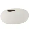 Paris Prix Vase Design - J-LINE - Ovale Céramique - 25cm - Blanc Mat - Contemporain
