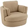 Meubles & Design Fauteuil pivotant en tissu beige