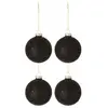 J-Line Boite De 6 Boules De Noel Etoiles Verre Noir Medium TU