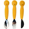 Trixie Set De 3 Couverts En Silicone Et Acier Inoxydable Mr. Lion - Jaune