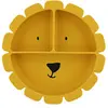 Trixie Assiette Silicone Avec Ventouse Et Compartiments - Mr Lion - Jaune