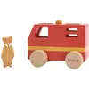 Trixie Petit Camion De Pompier En Bois Avec Animaux - Rouge