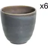 Cosy&Trendy Lot de 6 Gobelets sans anse en Grès, gris, 19 cl