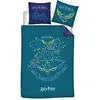 Warner Bros Harry Potter - Parure de Lit Enfant Poudlard Bleu, Lit 1 place, Housse de couette 140x200 cm, Taie d’oreiller 63x63 cm