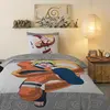 Parure housse de couette en coton 57 fils NARUTO gris 140x200 cm