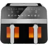 Friteuse à air numérique double panier Noire 2400W avec fenêtre 9L Com...