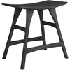 ETHNICRAFT tabouret OSSO H 48 cm (Chêne peint en noir - bois massif)