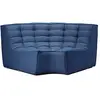 ETHNICRAFT canapé d'angle rond N701 (Bleu - Tissu)