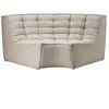 ETHNICRAFT canapé d'angle rond N701 (Beige - Tissu)