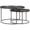 2 tables basses gigognes en métal à plateau rond 62 cm - Ethnicraft Ac...