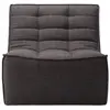 ETHNICRAFT fauteuil N701 (Gris foncé - Tissu)