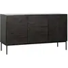 ETHNICRAFT buffet GROOVES avec 3 portes (Noir - Teck et métal)