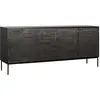 ETHNICRAFT buffet GROOVES avec 4 portes (Noir - Teck et métal)