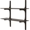 Etagère murale en acajou brun foncé finition verni 100x35x91cm PI - Et...