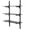 Etagère murale en acajou brun foncé finition vernie 100x35x126cm PI - ...