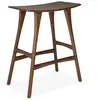 ETHNICRAFT tabouret OSSO H 67 cm (Teck peint marron - bois massif)