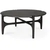 ETHNICRAFT table basse PI Ø 80 cm (Acajou brun foncé - bois massif)