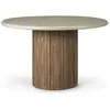 Ethnicraft - Table ronde Roller - Gris - Teck recyclé - Designer Jacqu...
