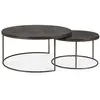 ETHNICRAFT set de 2 tables basses NESTING (Slice Umber - Minéraux et m...