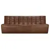 ETHNICRAFT canapé à 3 places N701 (Chestnut - cuir)