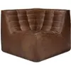 ETHNICRAFT canapé d'angle carré N701 90° (Chestnut - cuir)