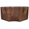 ETHNICRAFT canapé d'angle rond N701 90° (Chestnut - cuir)