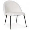 Alterego Fauteuil lounge 'NORVEGIA' en tissu bouclé blanc et métal noir
