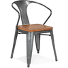 Alterego Chaise style industriel 'METROPOLIS' en métal gris foncé