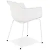 ALTER EGO Chaise avec accoudoirs perforée 'DRAK' blanche intérieure / extérieure