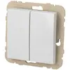 Poussoir double blanc Efapel Logus 90 21156 TBR