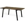 TEMAHOME Table à manger 180x91x75 cm décor noyer vernis et métal noir - DRIFT
